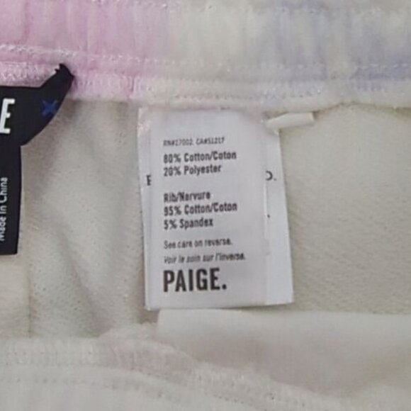 NEW PAIGE Womens Annette White Fuschia Pink Multi Joggers Sweat Pants Size Small - Picture 10 of 10